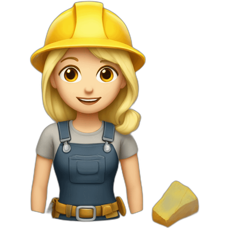 Blonde miner girl emoji