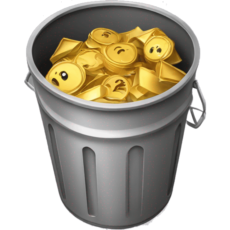 gold in trash can  emoji