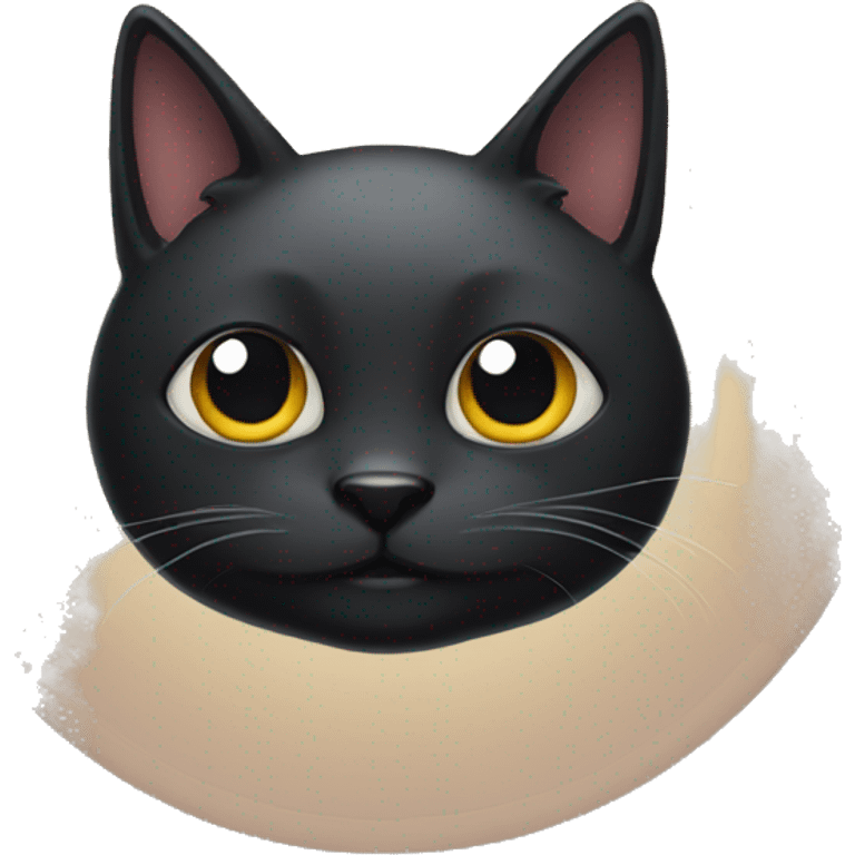 A black cat emoji