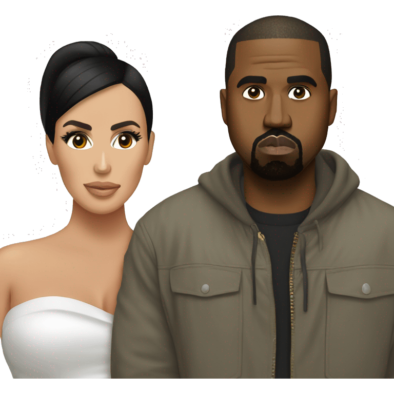 kanye west with kim kardashian emoji