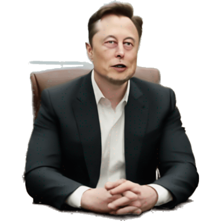 Elon Musk sitting in oval office emoji