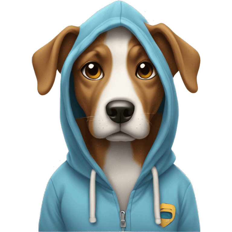 Dog wearing a hoddie  emoji