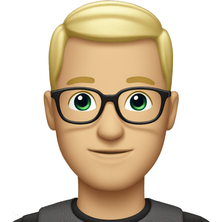 buzz cut blonde white man with glasses emoji