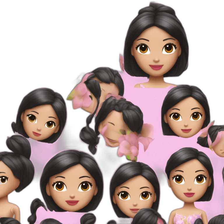 Barbie brunne asiatique avec une peau métisse emoji