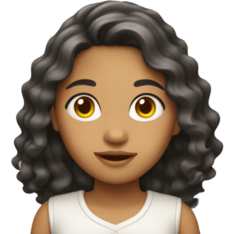 latin girl with wavy long hair  emoji