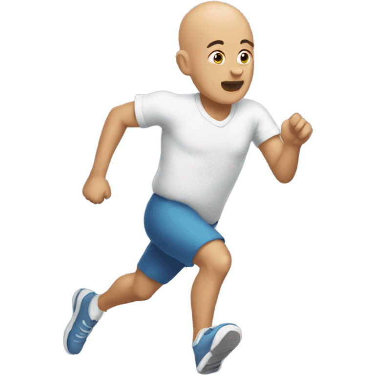 Bald man running emoji