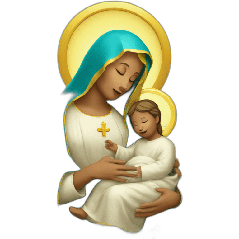 holy Mary with baby Jesus emoji