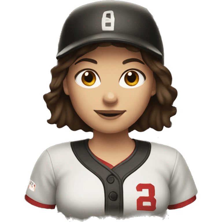 brunette playing softball emoji