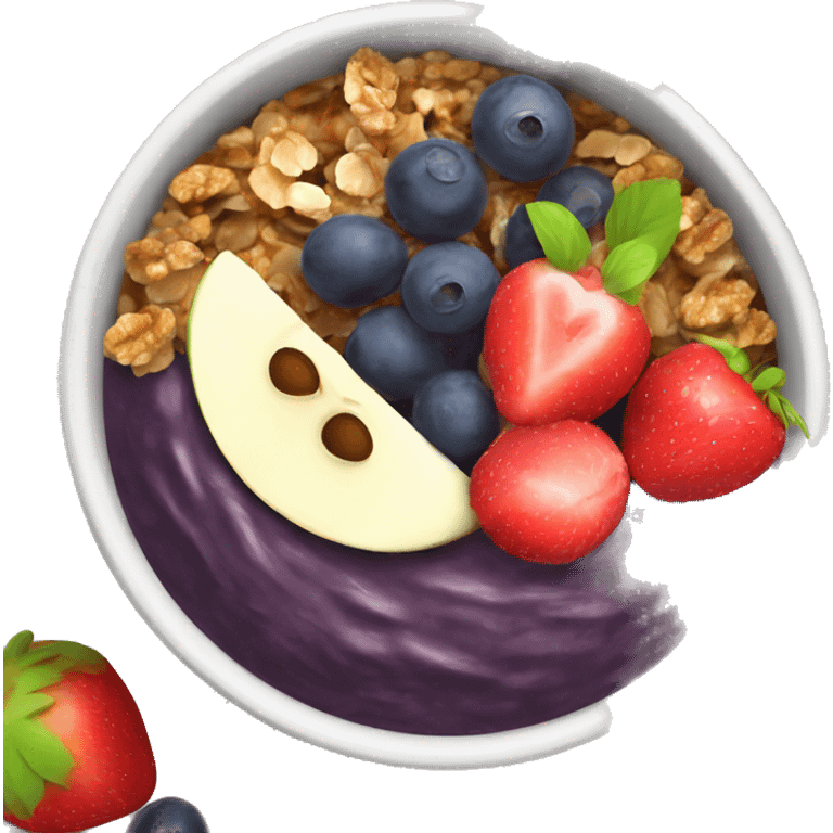 Açaí bowl with fruit and granola  emoji