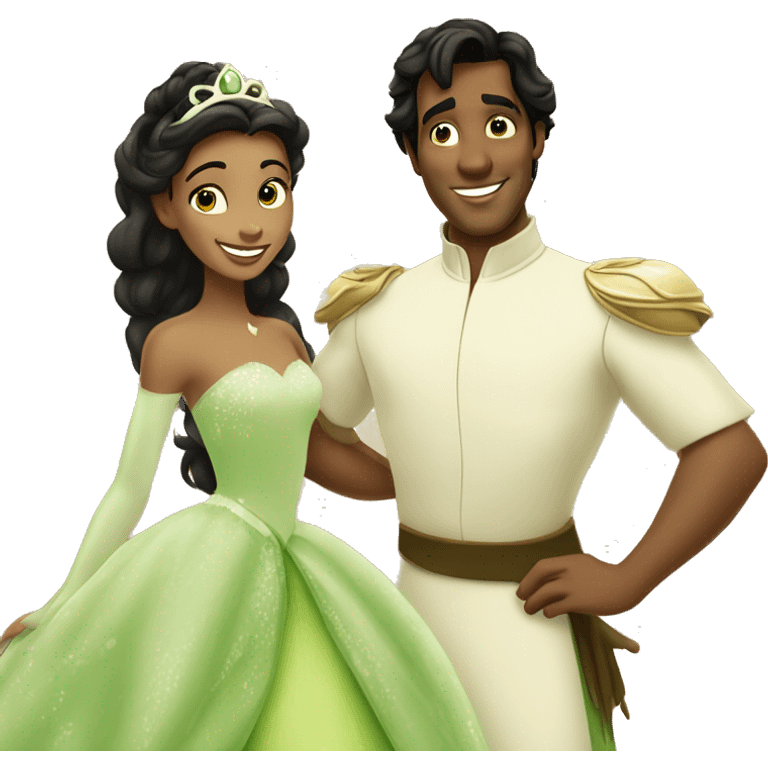 Princess Tiana with Naveen emoji