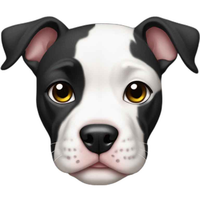 black and white pitbull puppy emoji