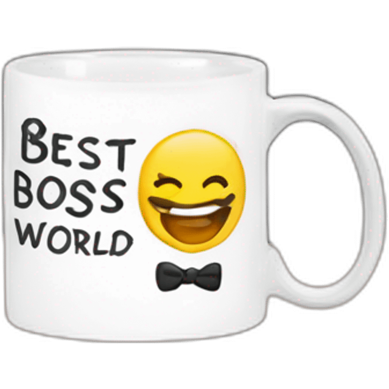 best boss in the world lettering mug emoji