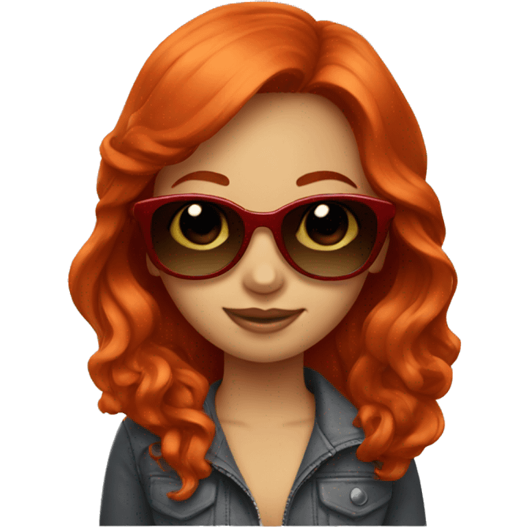 red head girl with sunglasses  emoji