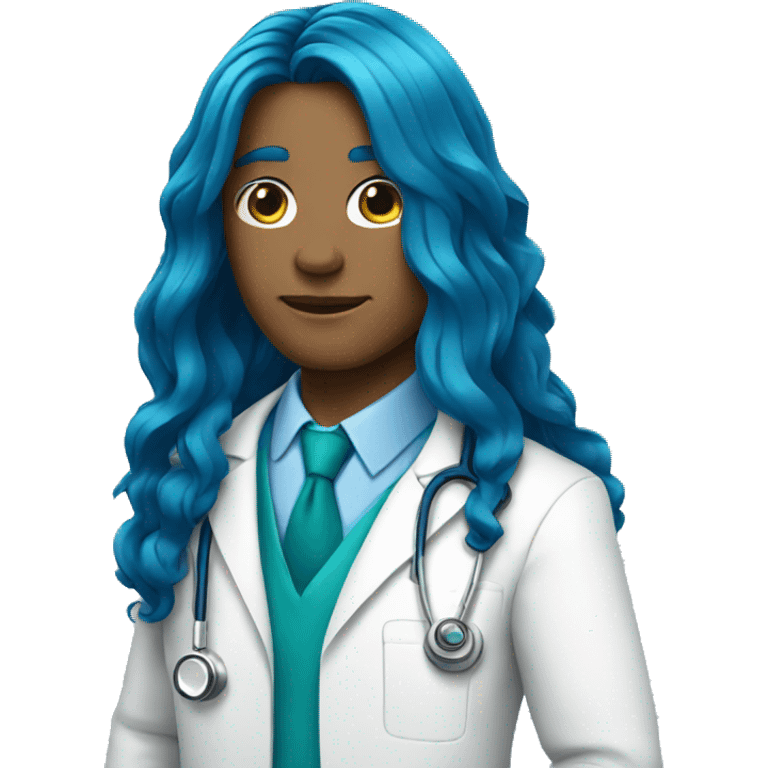 doctor blue long hair emoji