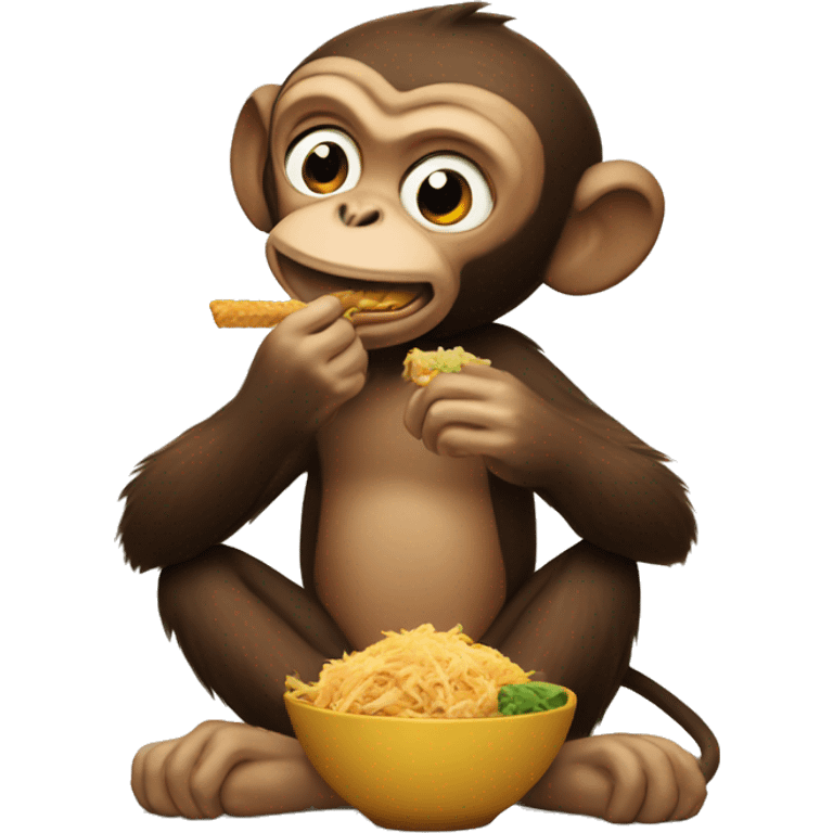 monkey eating chicken emoji