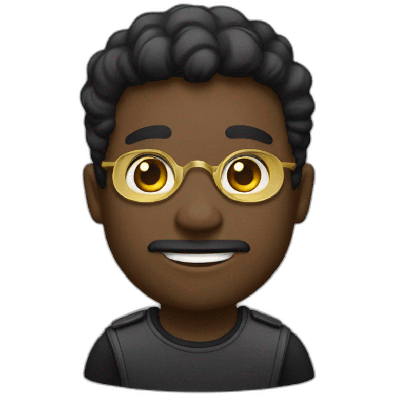 Emoji inovador preto e dourado sobre motivação emoji