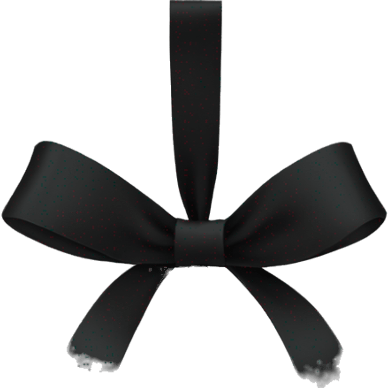 Thin ribbon black color bow emoji