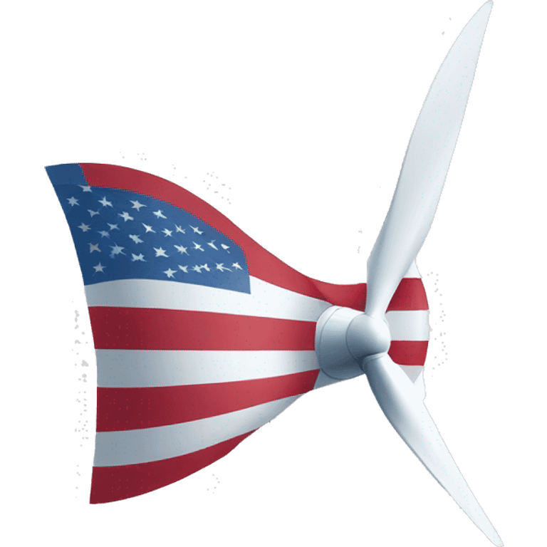 Wind turbine in usa flag colors emoji