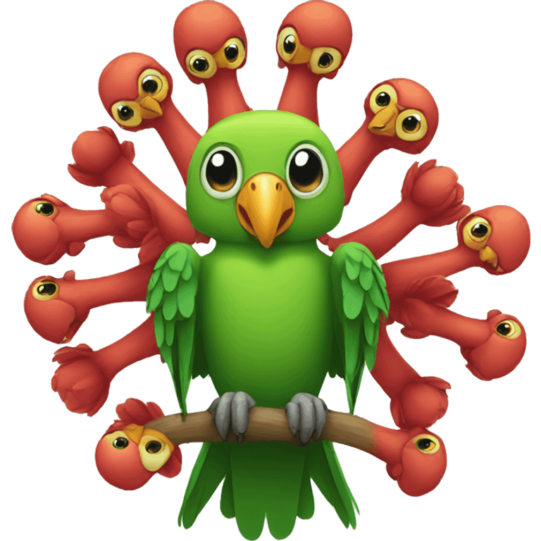 eight headed parrot emoji