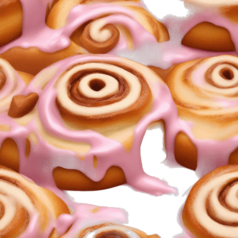 cinnamon roll with pink glaze emoji