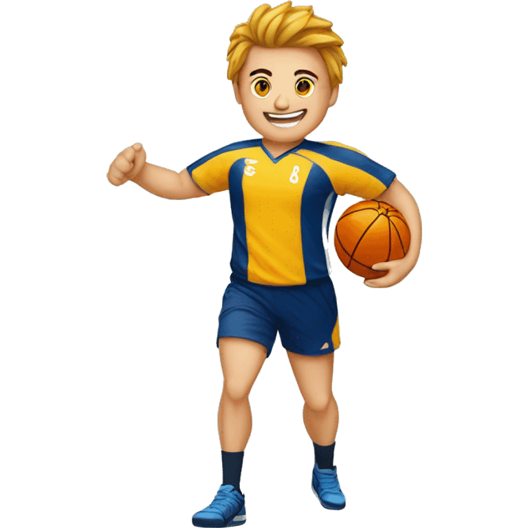 sportif avec un ballon de handball handball emoji