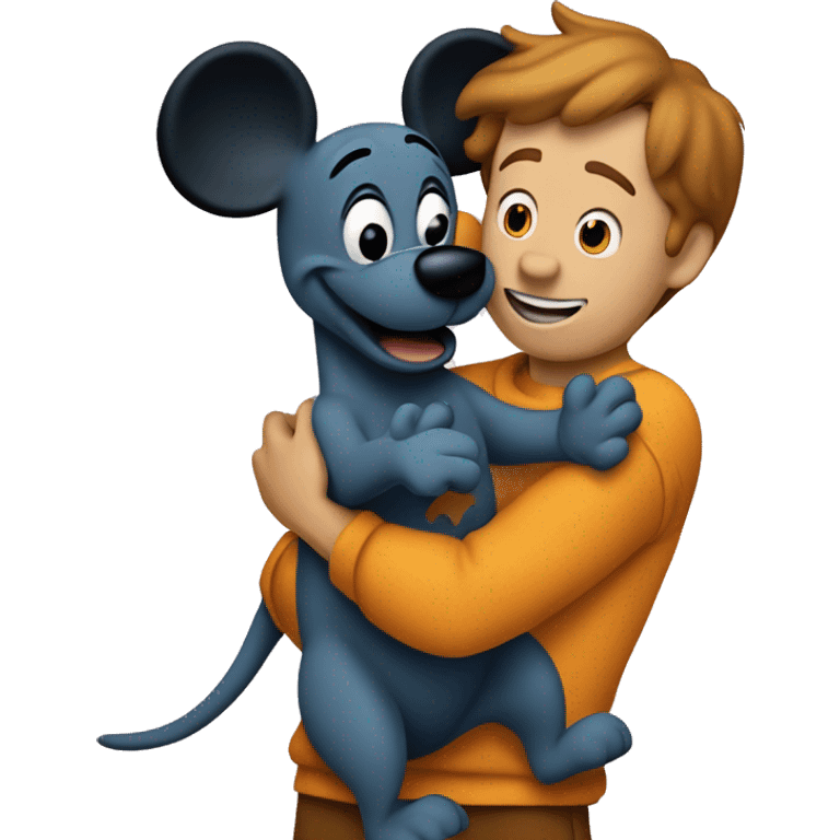 Scooby doo hugging Mickey Mouse emoji