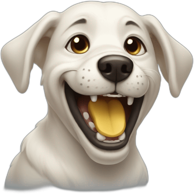 Laughing dog emoji