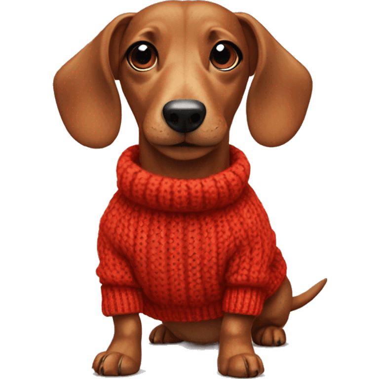 Sausage dog with a knit jumper emoji