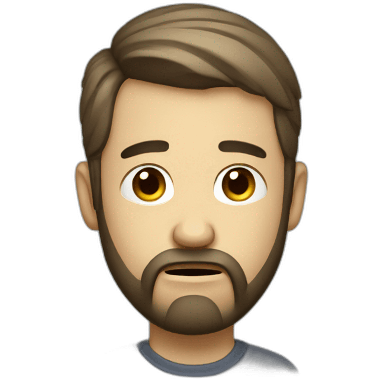 sad and depressed bearded IT guy with a ponytail emoji