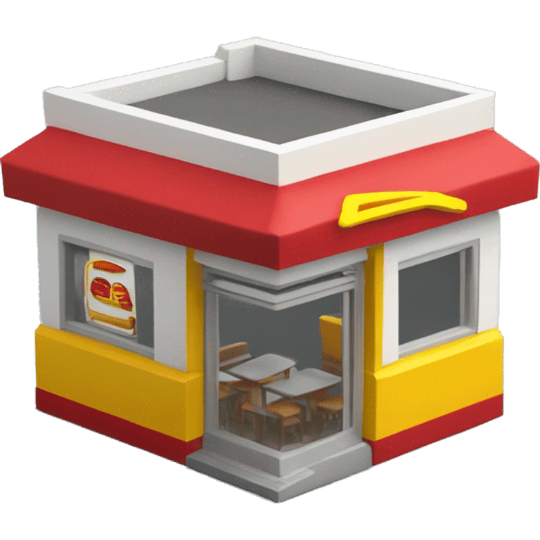 3D model of a small McDonald's restaurant emoji