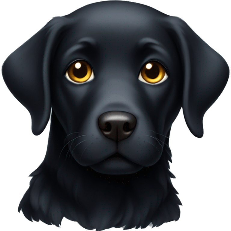 Fluffy black labrador  emoji