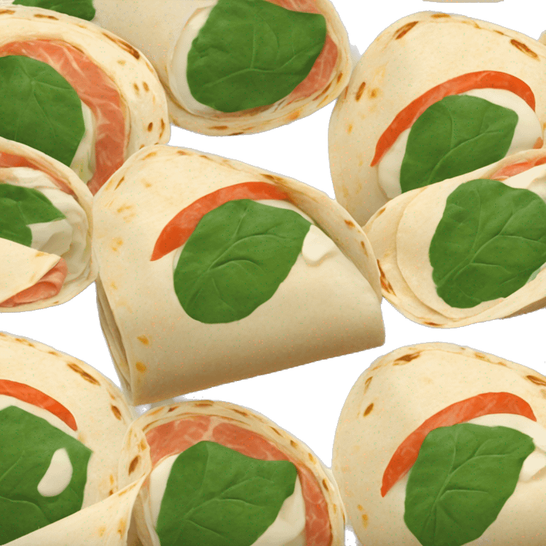 deli meat spinach cream cheese tortilla wrap emoji