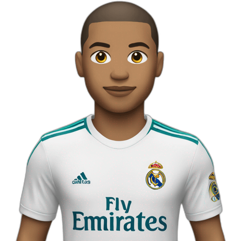 Mbappe with real madrid shirt emoji