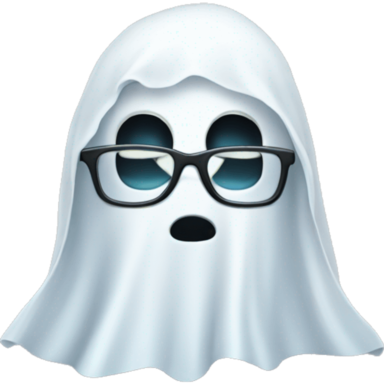 Sheet ghost wearing glasses emoji