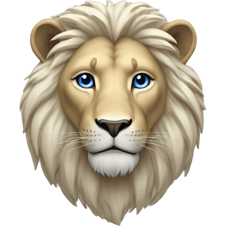 Lion blanc qui fâche yeux bleues  emoji