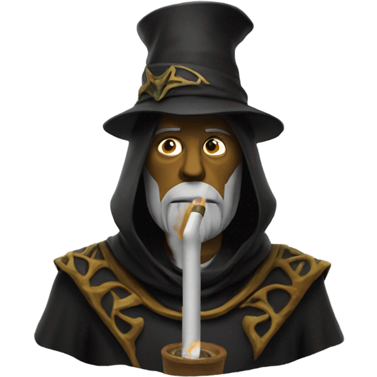 Warlock smoking a cigarette and looking sad emoji