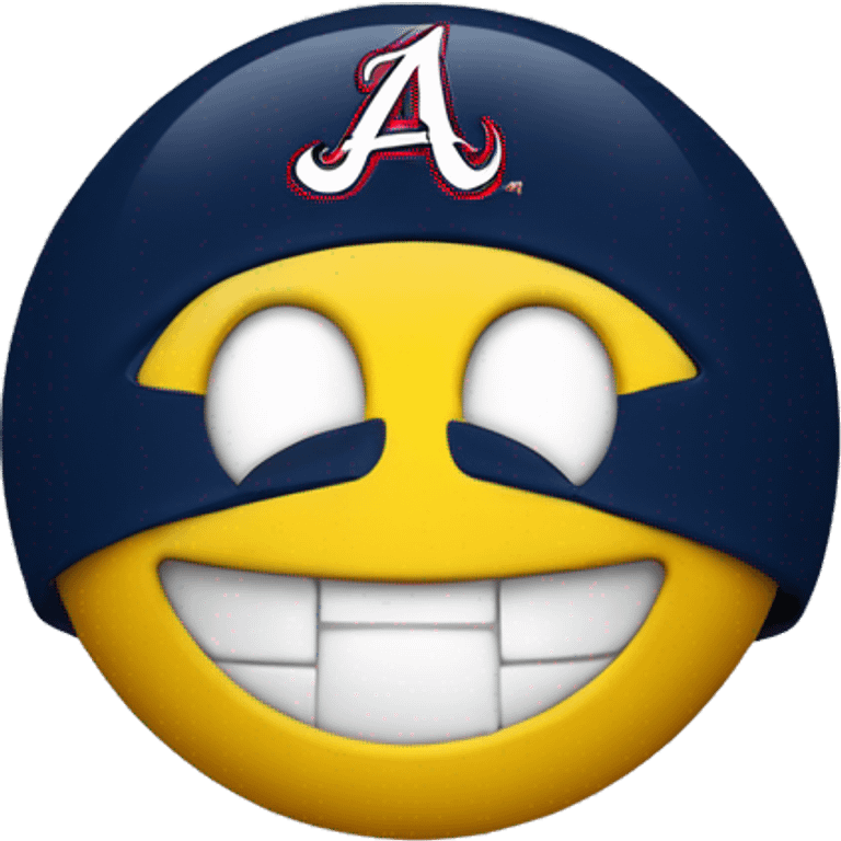 smiley face cheesing with braves emoji