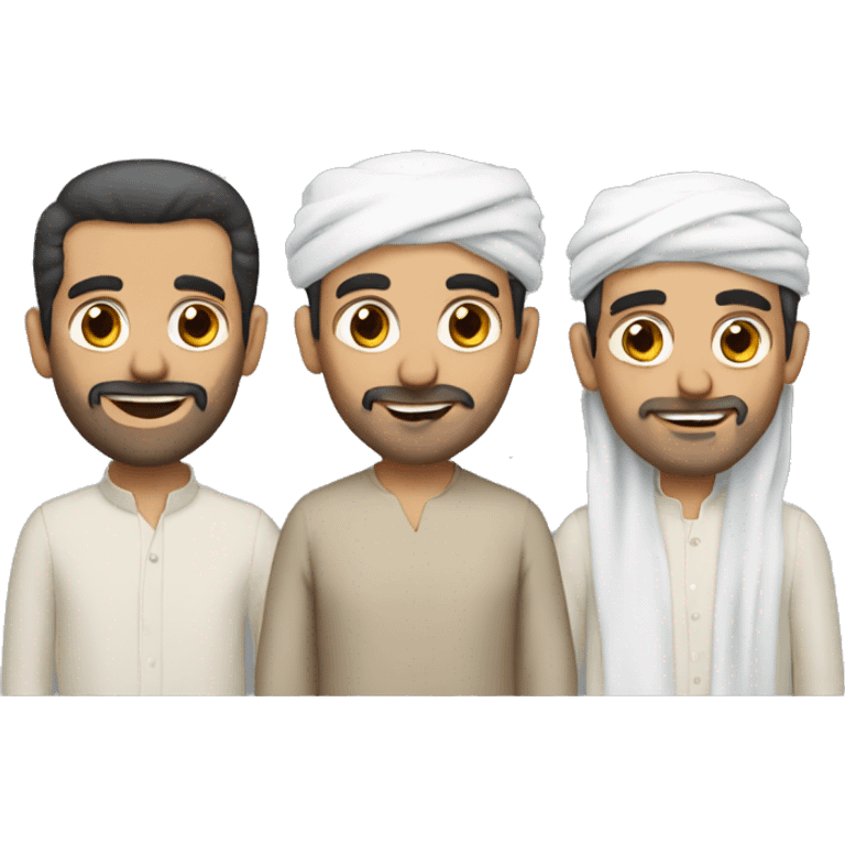 3 middle eastern men talking  emoji