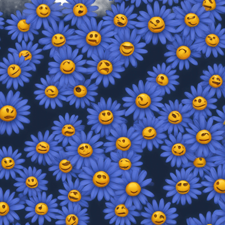 full dark blue Daisy emoji