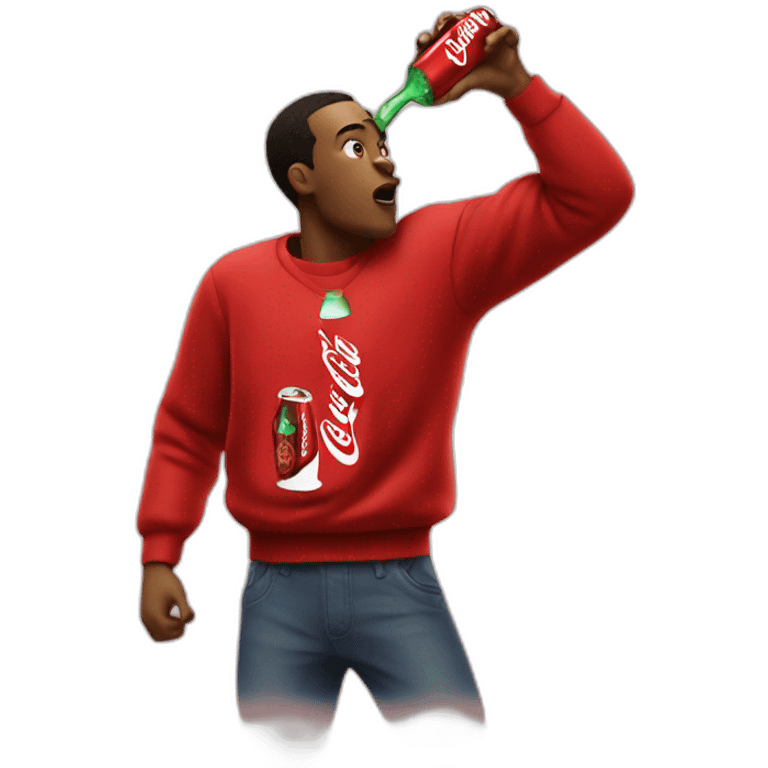 Furious jumper drinking coca cola emoji