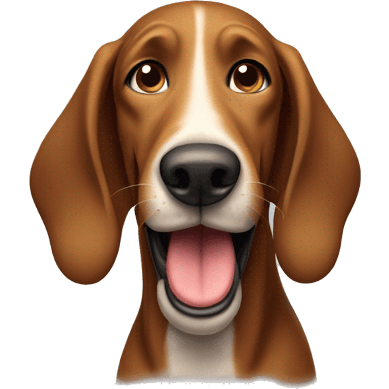 brown hound dog smiling  emoji