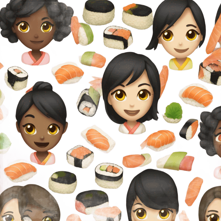 Girls sushi night emoji