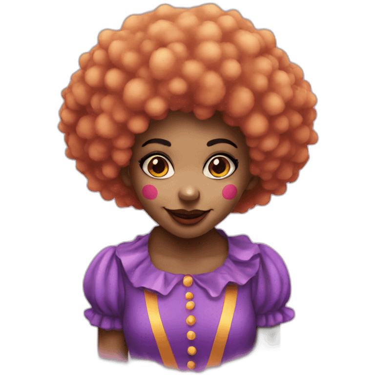 clown girl with afro emoji