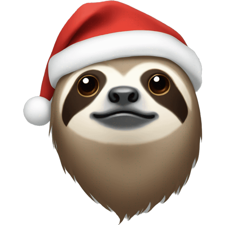 Sloth with a Santa hat emoji