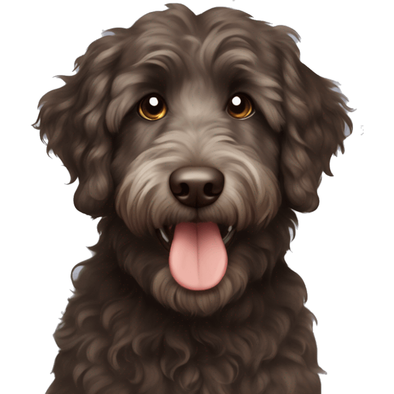 Dark Brown aussiedoodle emoji