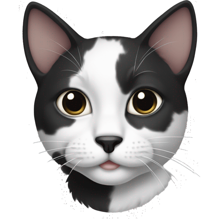 Black and white patchy cat emoji