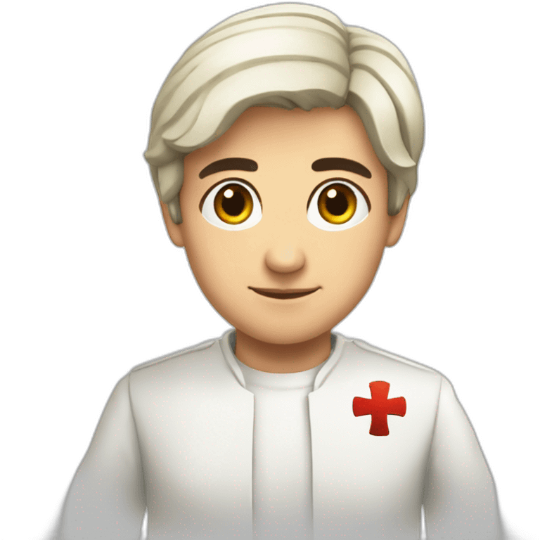 Andrea Montella seriously blessing like the popewith doctor dress emoji