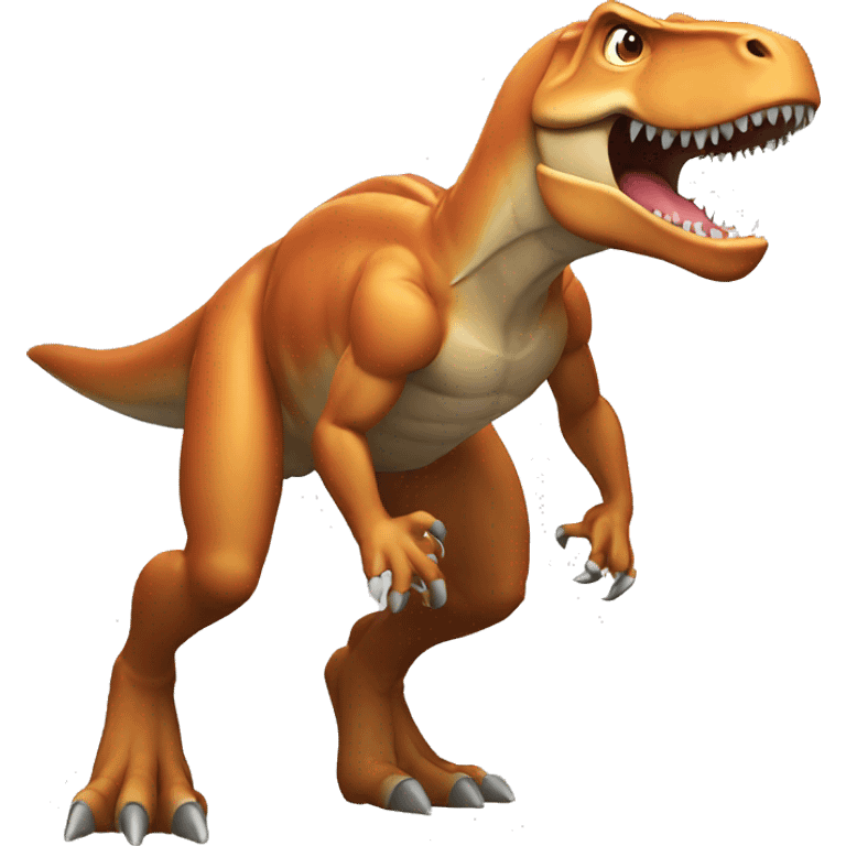 trex with muscular arms emoji