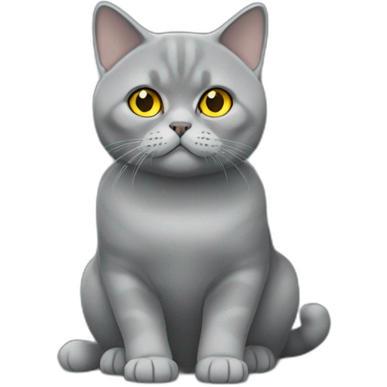 a Block smoke british shorthair cat with yellow eyes emoji