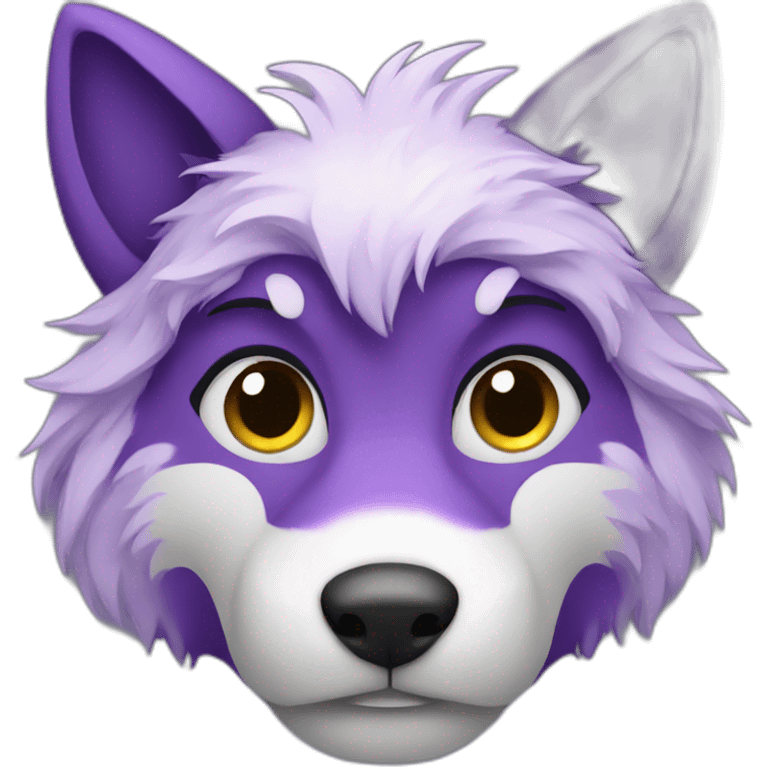 Purple furry wolf emoji